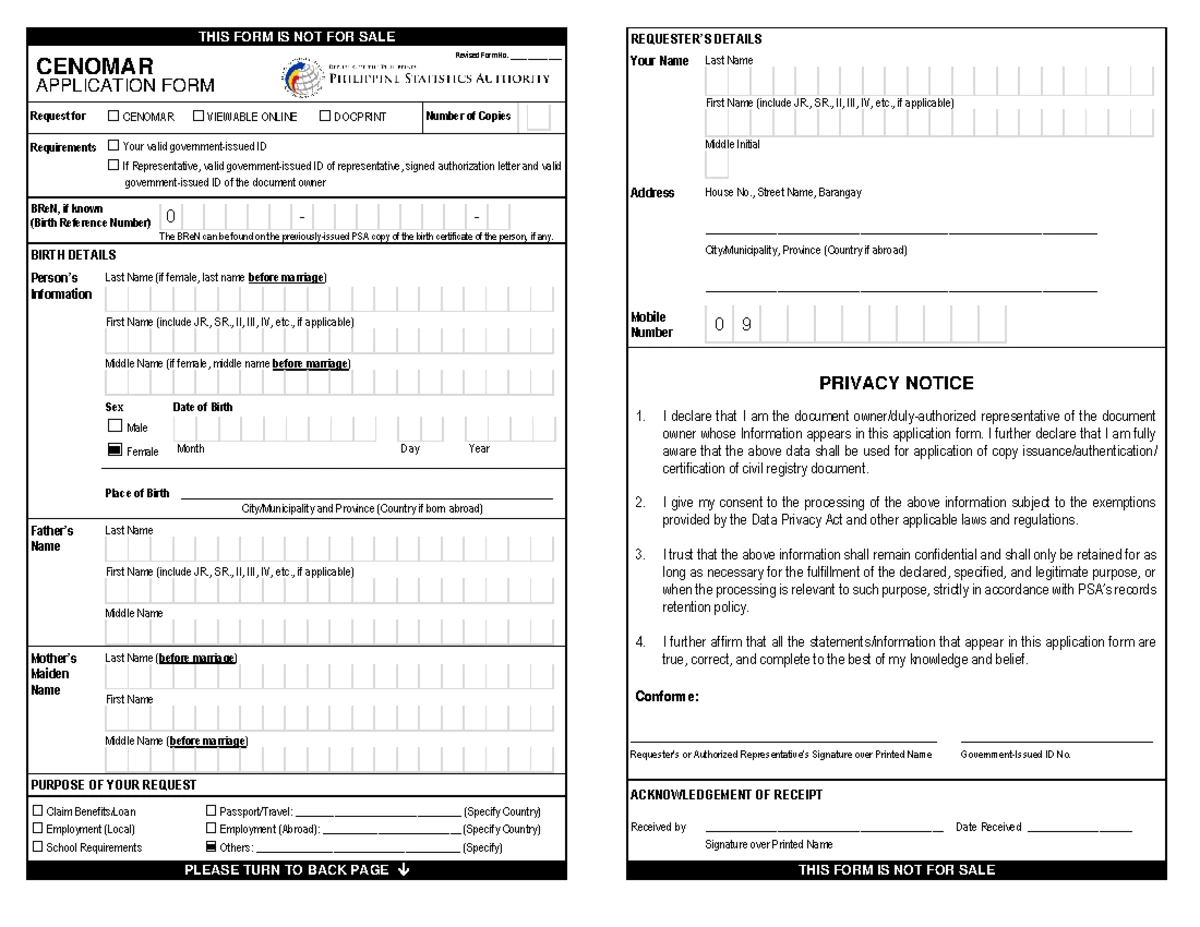 Authorization Letter - CENOMAR Request - Studocu