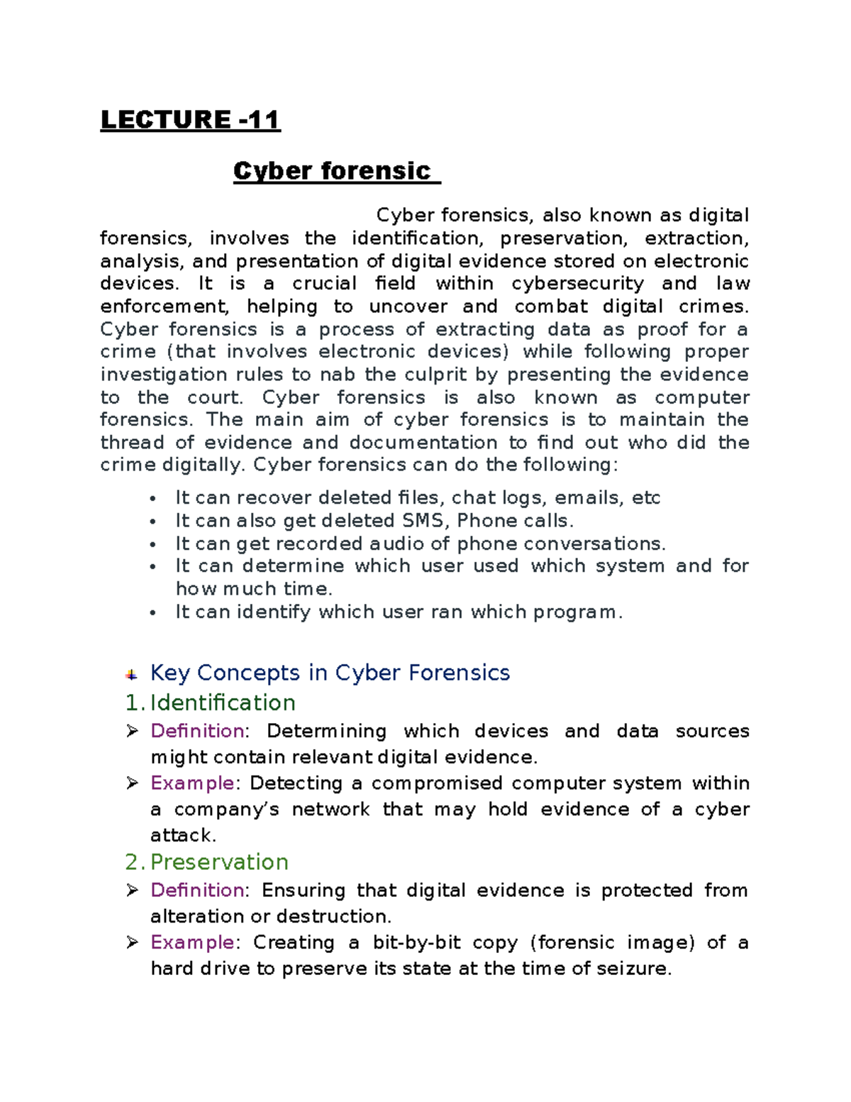 Cyber Security Lecture 11: Understanding Cyber Forensics and Its ...