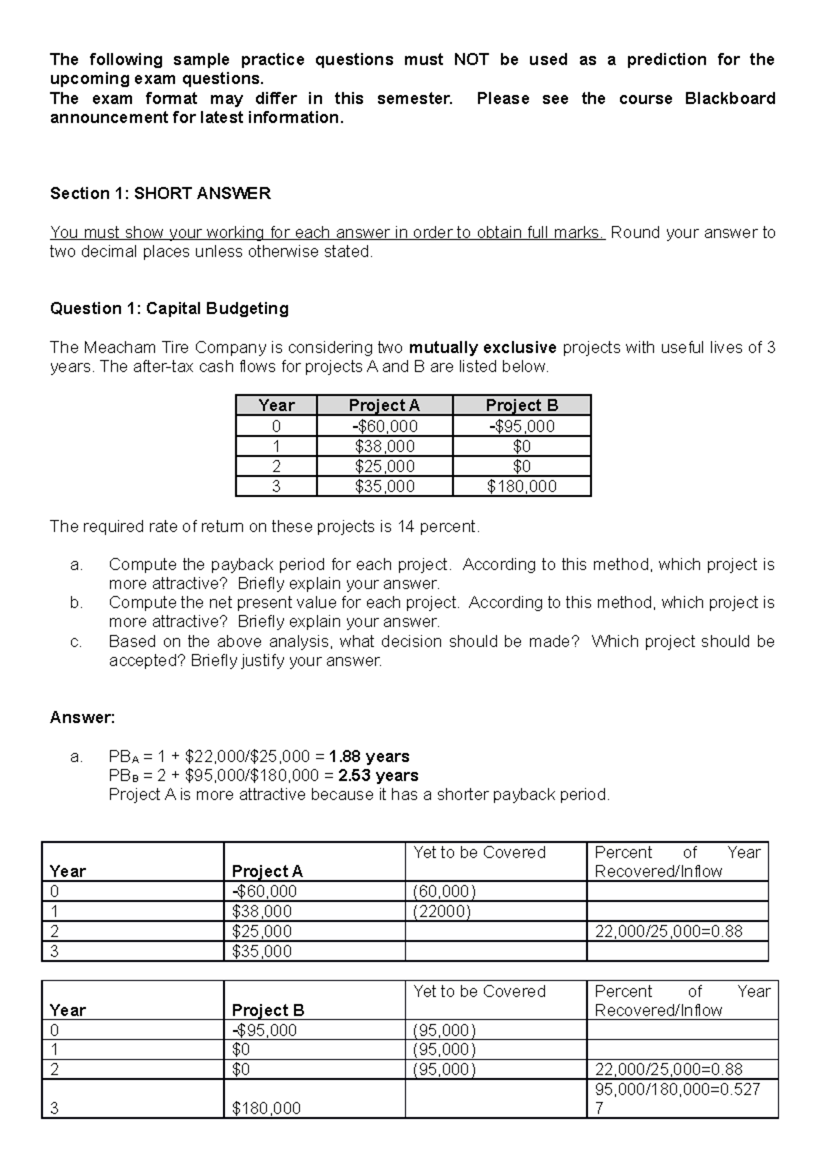 FINA501 Sample Exam Solutions: Practice Questions & Key Insights - Studocu