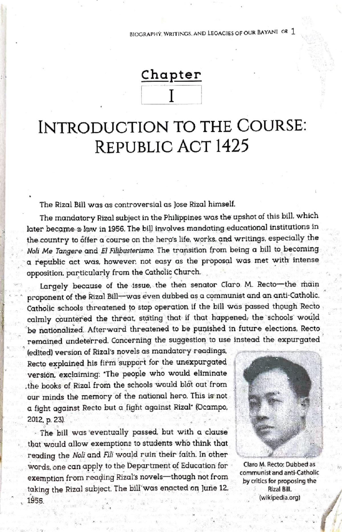 Rizal Chapter 1 3 - .... - BIOGRAPHY WRITINGS. AND LEGACIES OF OUR ...