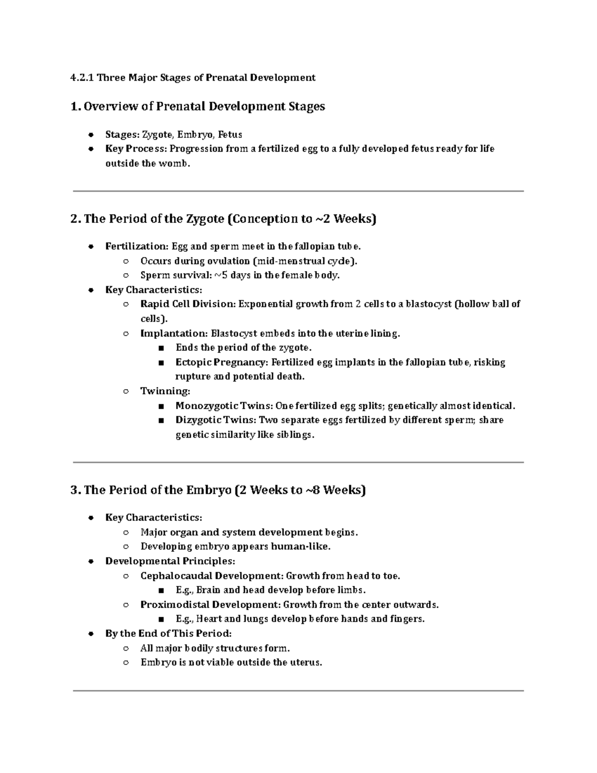 PSY 1102 Lecture Notes: Prenatal Development & Cognitive Processes ...