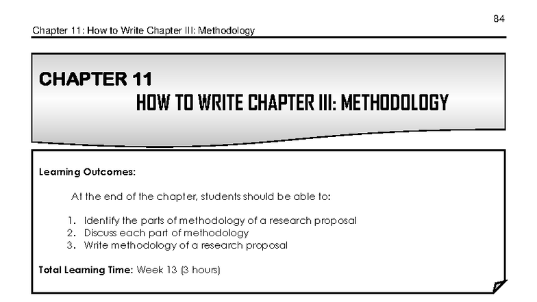 Free Elective 101: Chapter 11 - Writing Methodology for Research ...