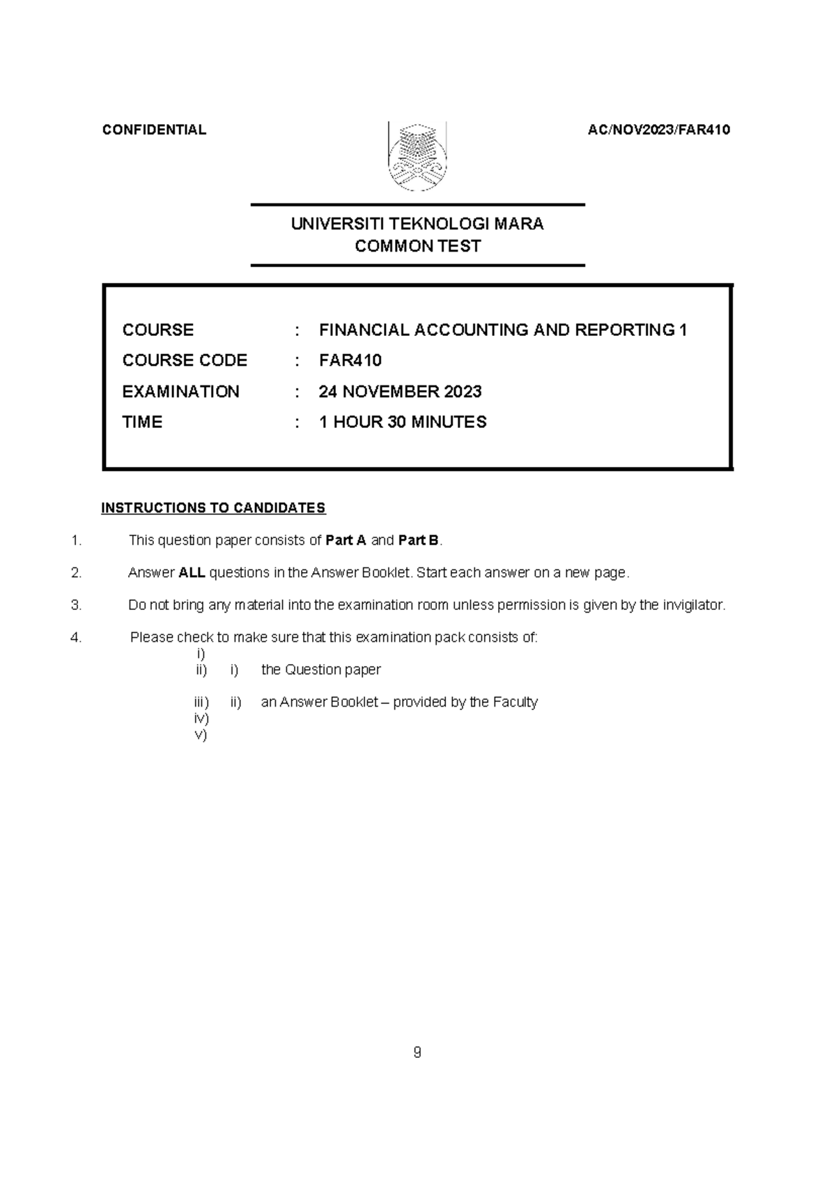 FAR410 Common Test Questions & Answers - Nov 2023 Exam Document - Studocu