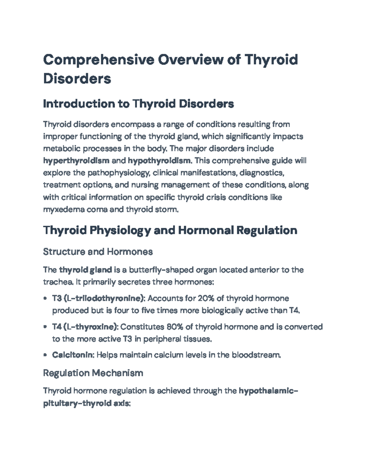 Comprehensive Guide to Thyroid Disorders: Pathophysiology & Management ...
