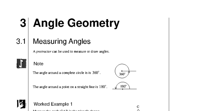 MEP Pupil Text 3: Angle Geometry and Measurement Techniques - Studocu