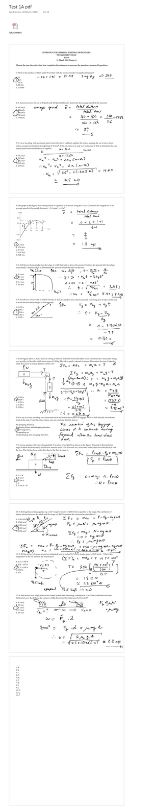 PHYS131 SI Worksheet - Test 2 Revision Guide - Studocu