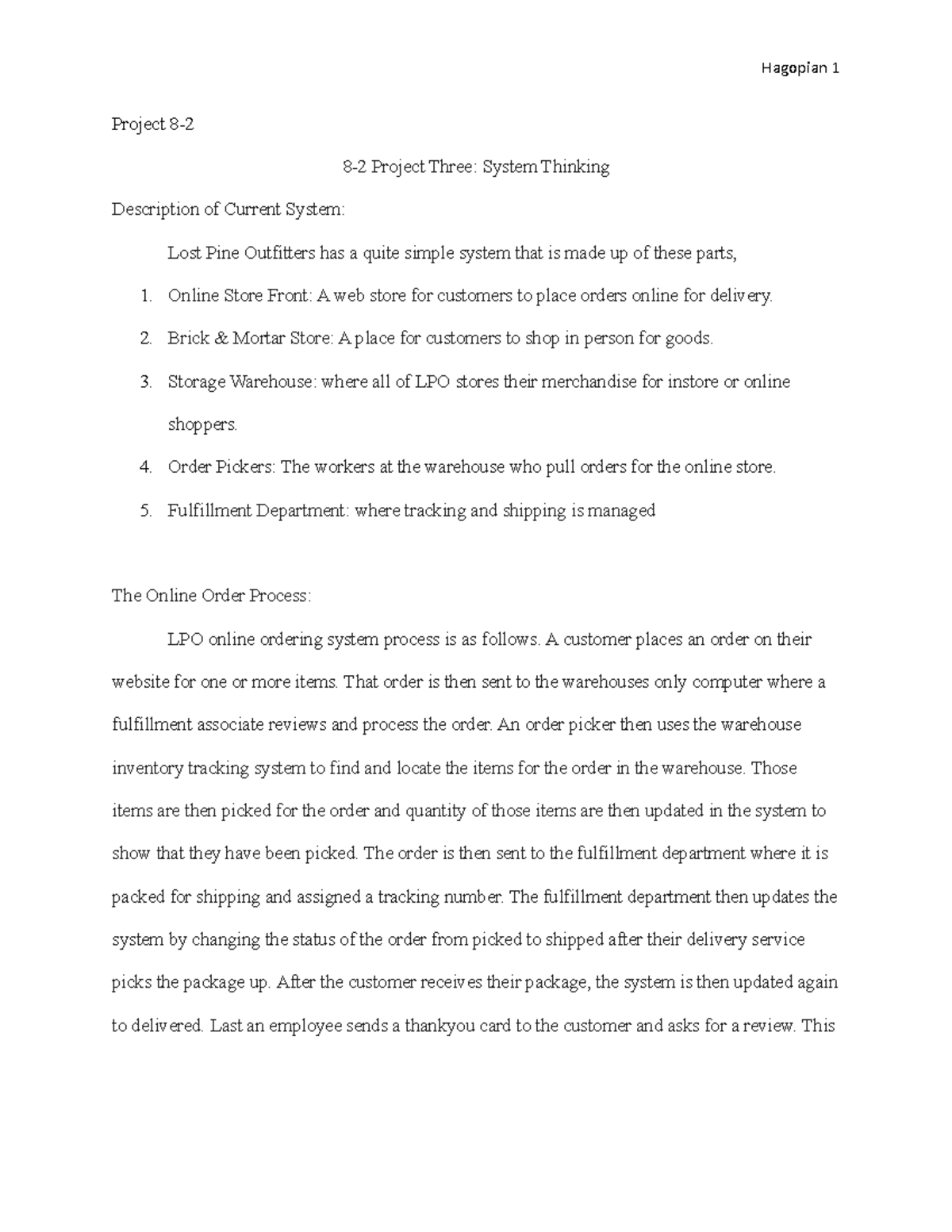 IT 200 Project 3 - Hagopian 1 Project 8- 8-2 Project Three: System ...