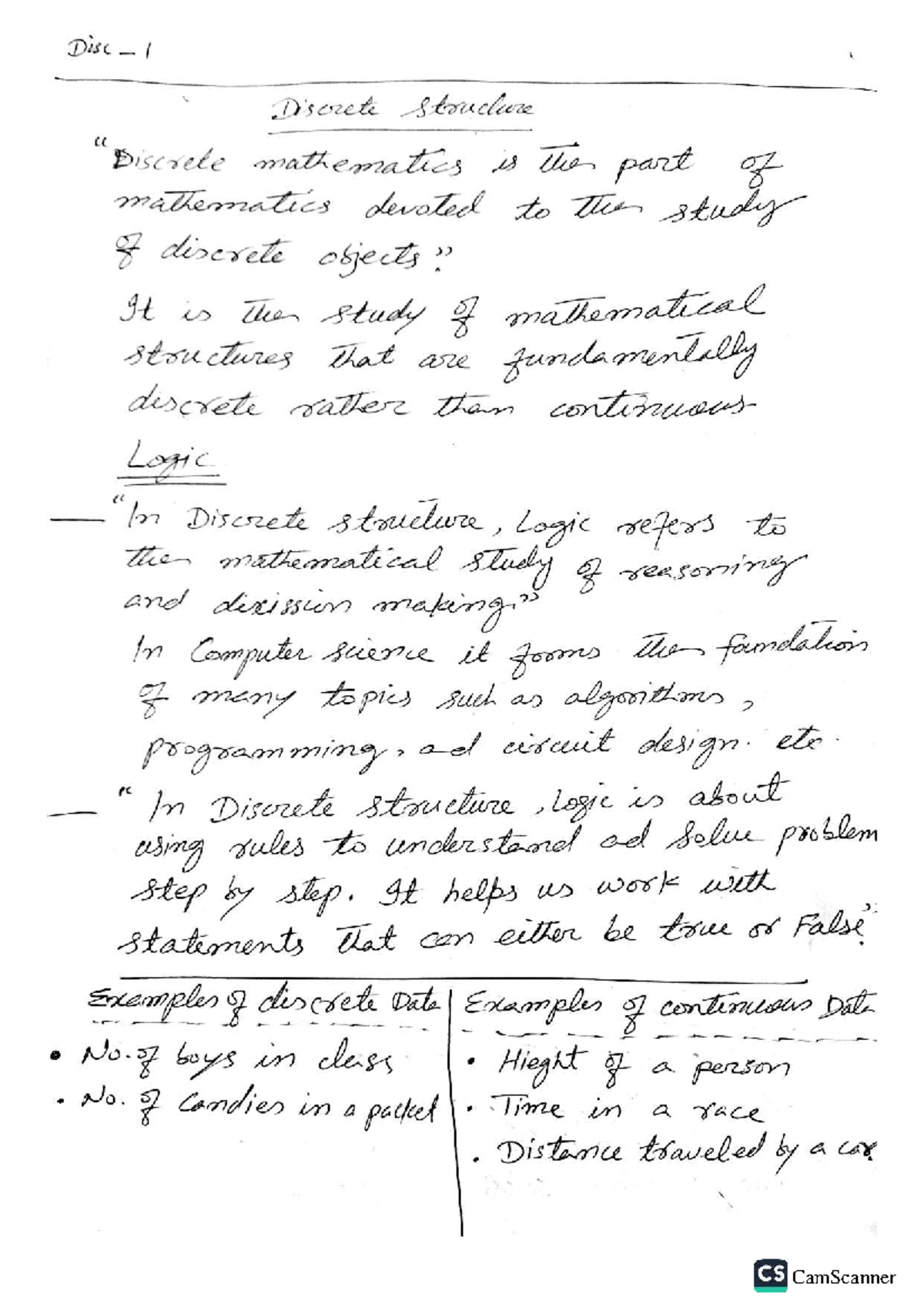 CS 101 - Chapter 1 Exercise 1.1 Solutions for Discrete Structures - Studocu