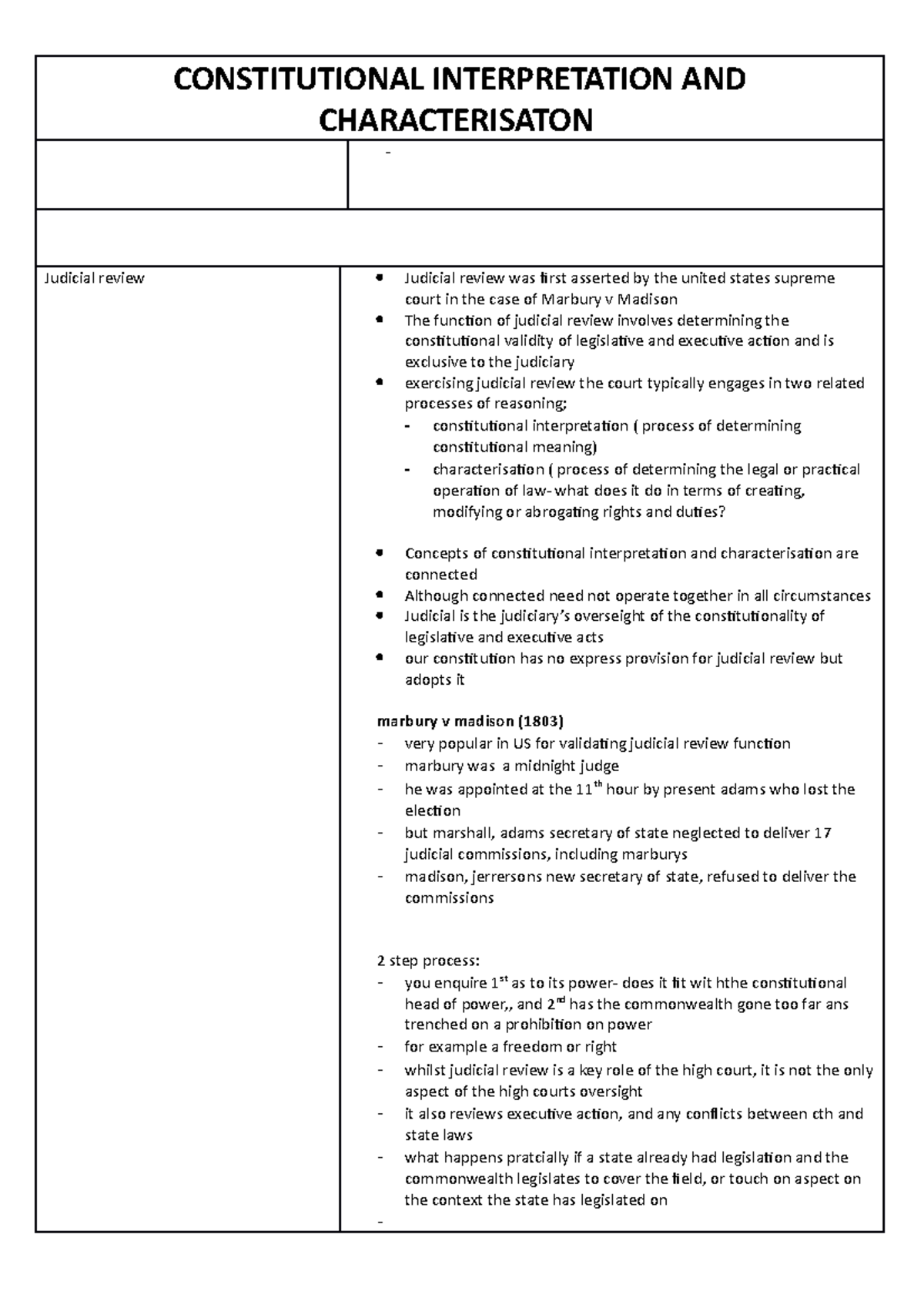 Characterisation constitutitonal - CONSTITUTIONAL INTERPRETATION AND ...