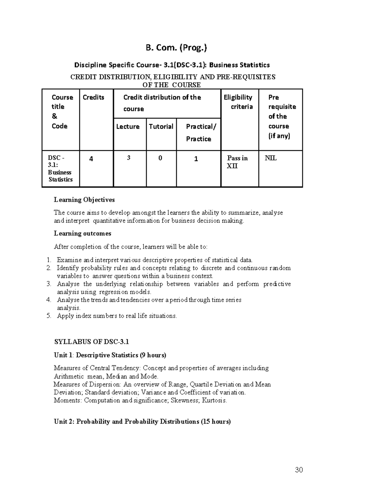 B. Com. (Prog.) 3rd Sem. Syllabus: DSC Principles of Marketing - Studocu