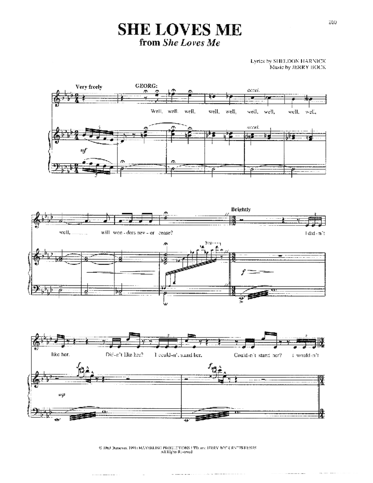 She Loves Me - Libretto Excerpts and Lyrics Analysis - Studocu