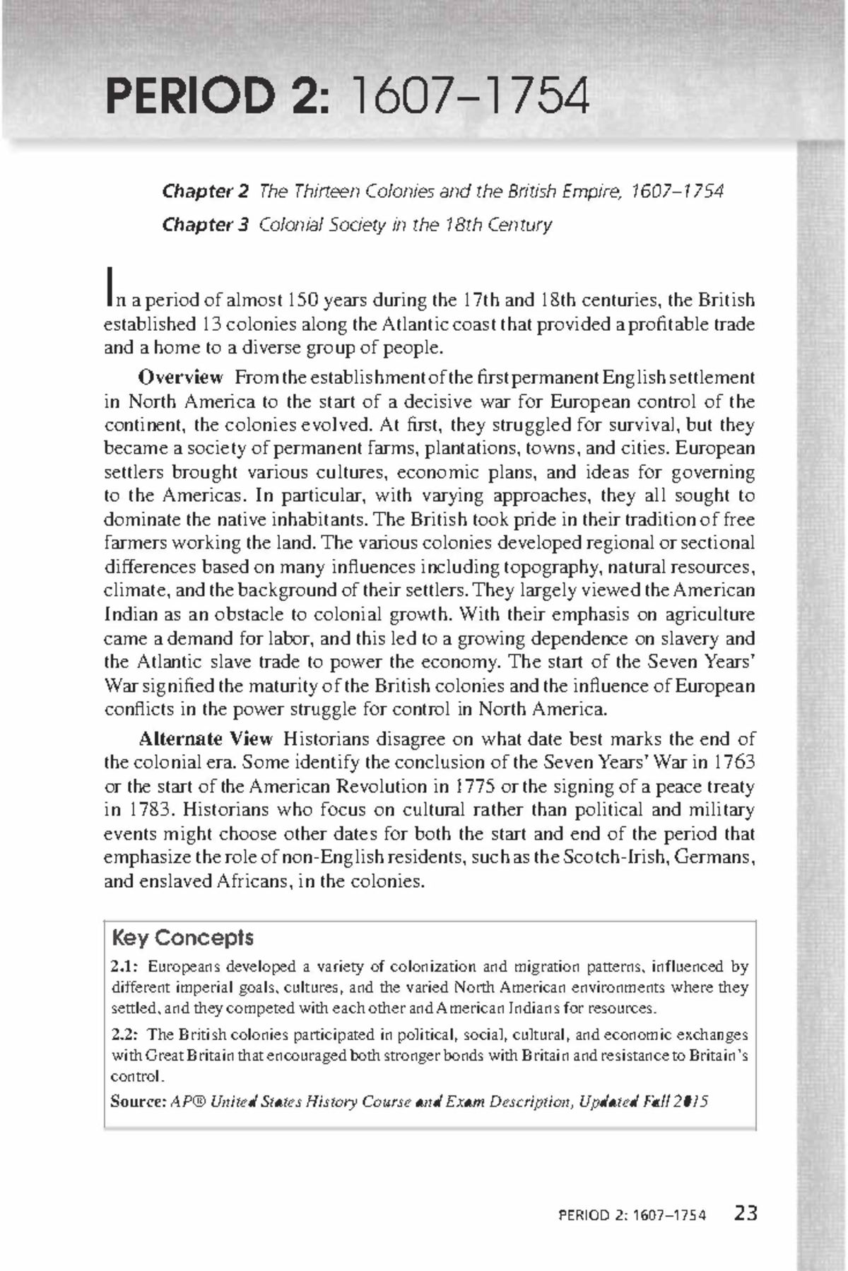 PERIOD 2: Chapter 2 - The Thirteen Colonies & British Empire Overview ...