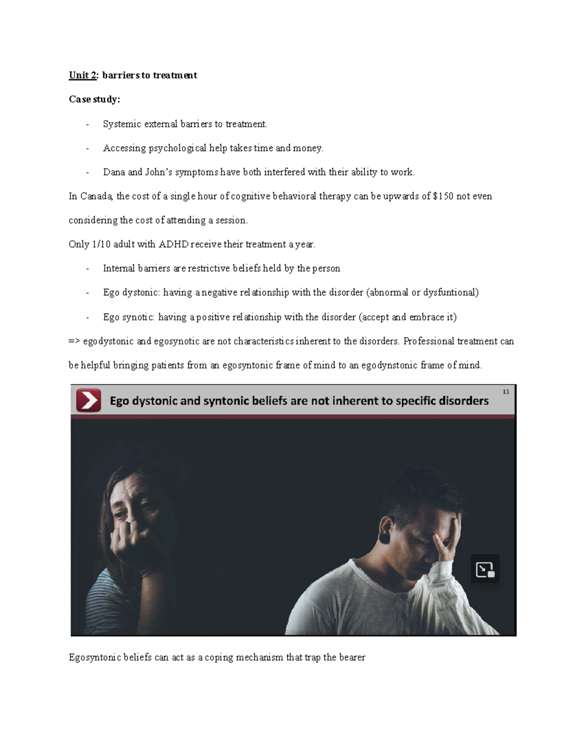 Unit 2: Barriers to Treatment - Case Study on Systemic External ...