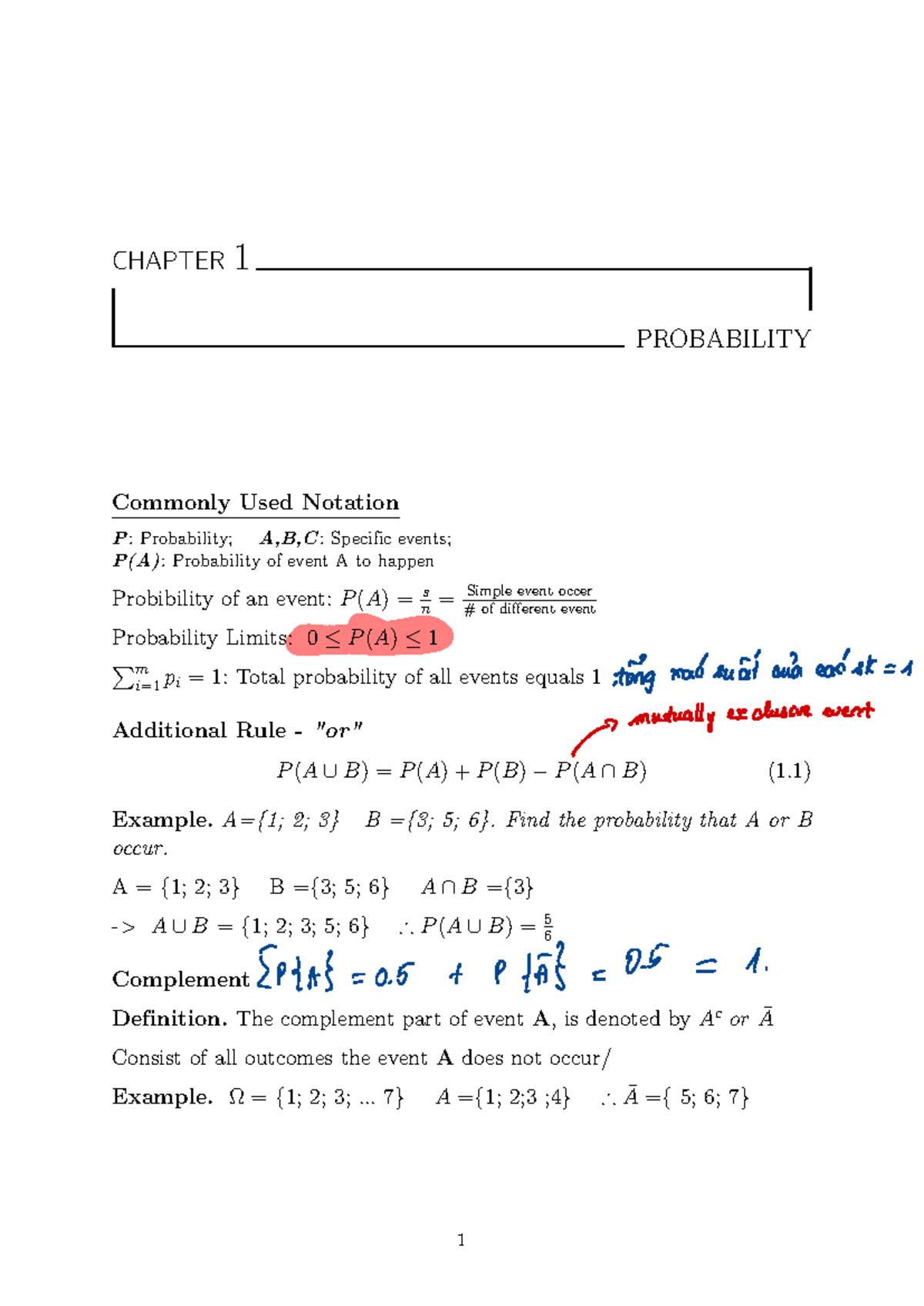 QMF Chapter 1: Probability Basics and Common Notation - Studocu