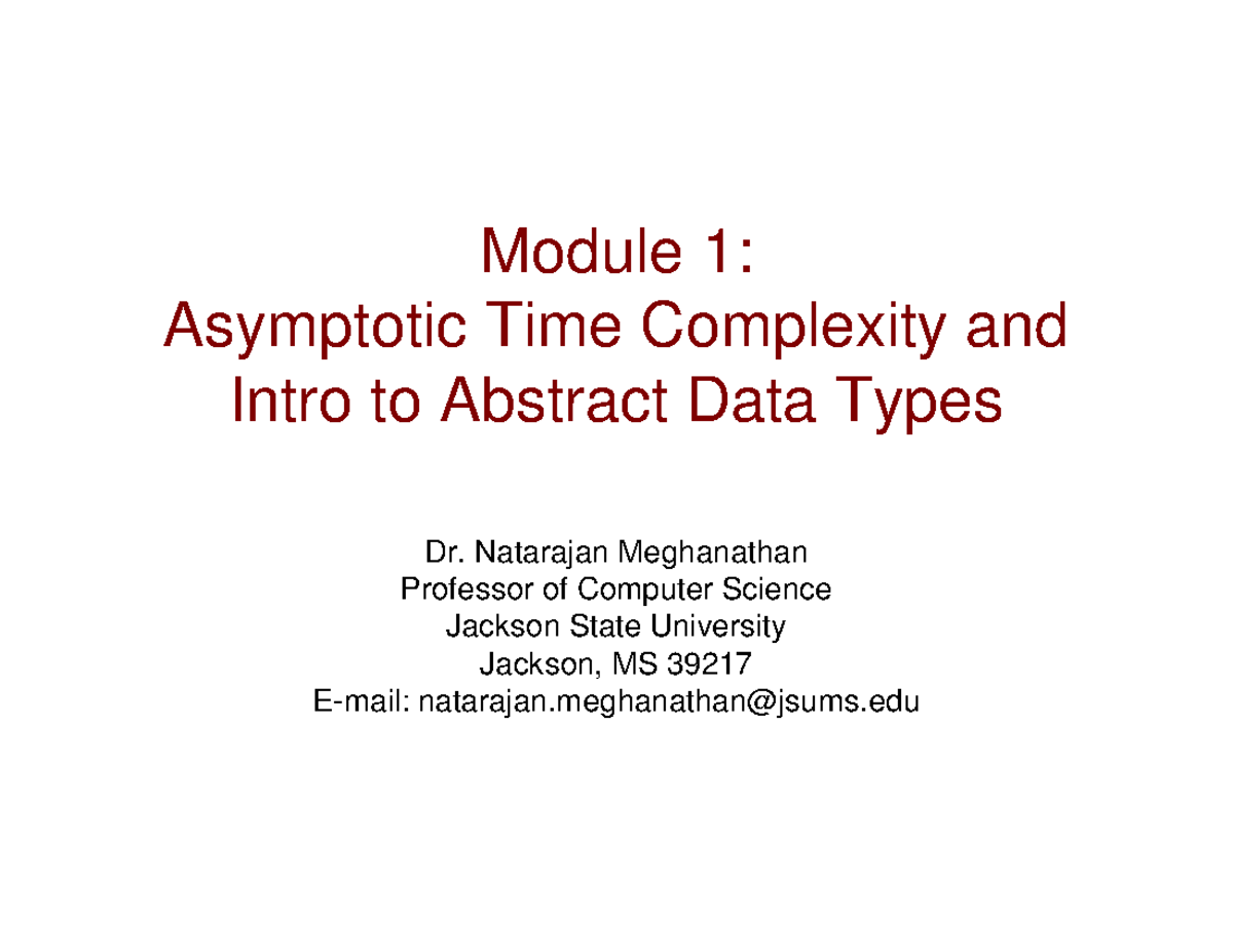 ECEG5192-Module-1-Algorithm-Efficiency - Module 1: Asymptotic Time ...