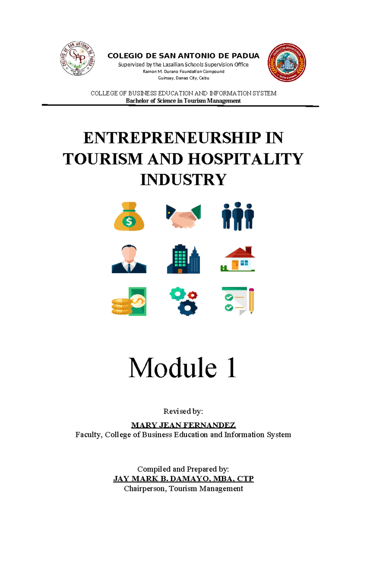 Entrepreneurship in Tourism and Hospitality - Module 1 (ENT-101) - Studocu
