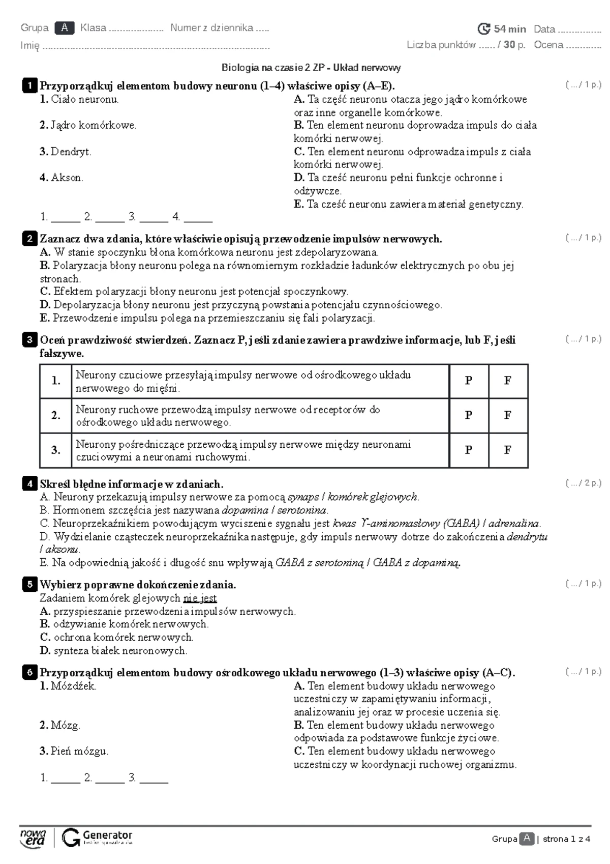 Sprawdzian Z Przyrody Klasa 5 Mchy I Paprotniki