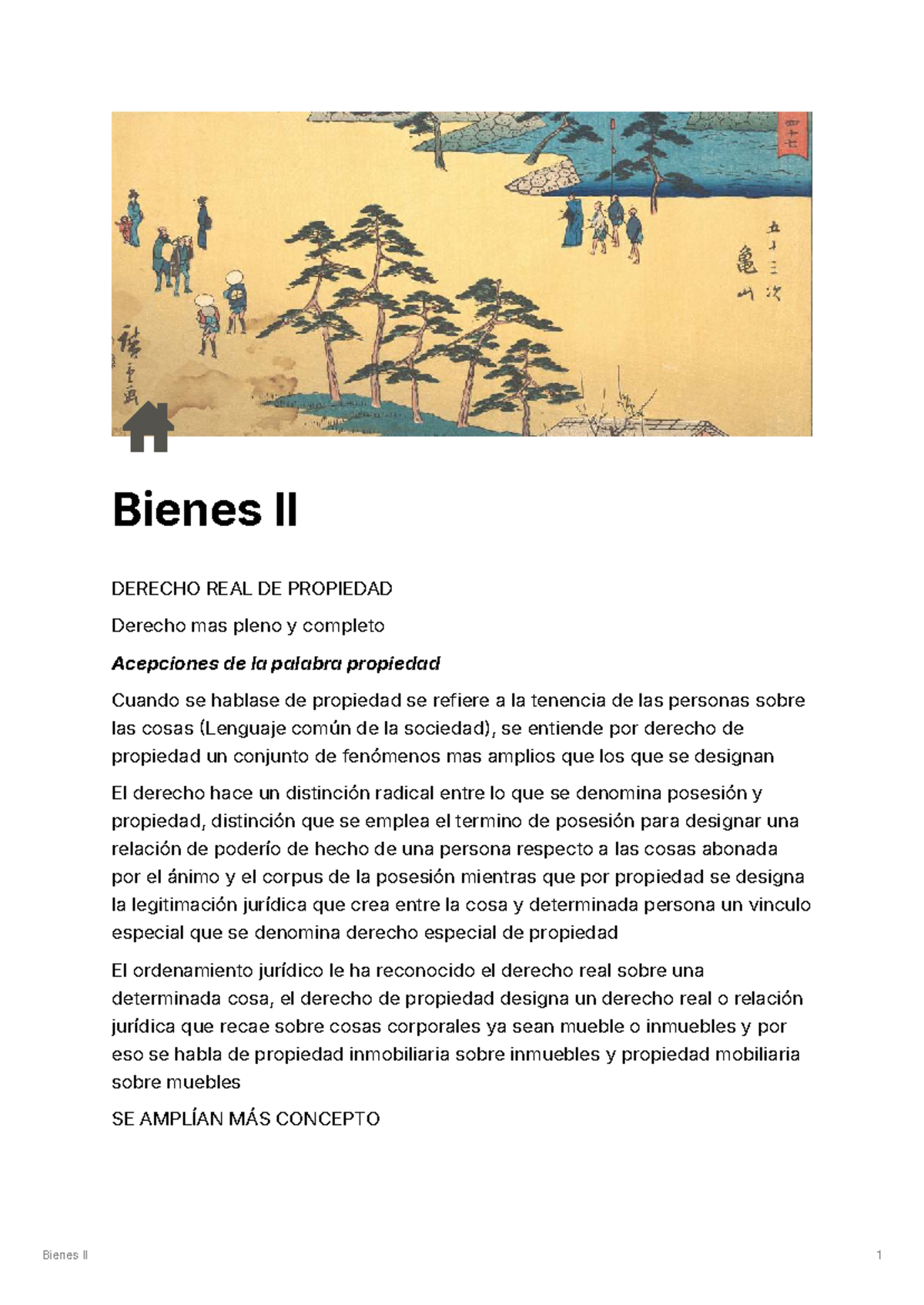 Bienes II: Derecho Real de Propiedad y sus Acepciones - Studocu