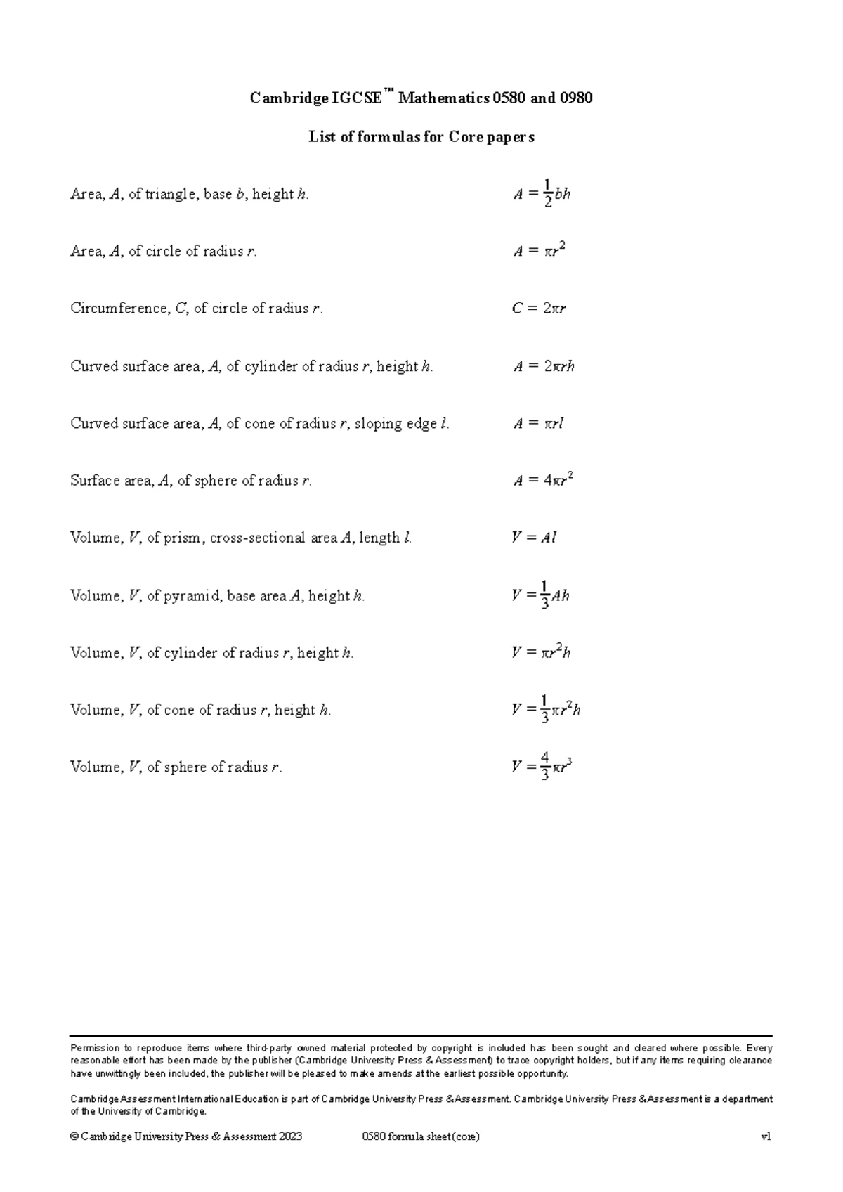 Level 3 Calculus Formulae & Tables Booklet for 91577, 91578, 91579 ...