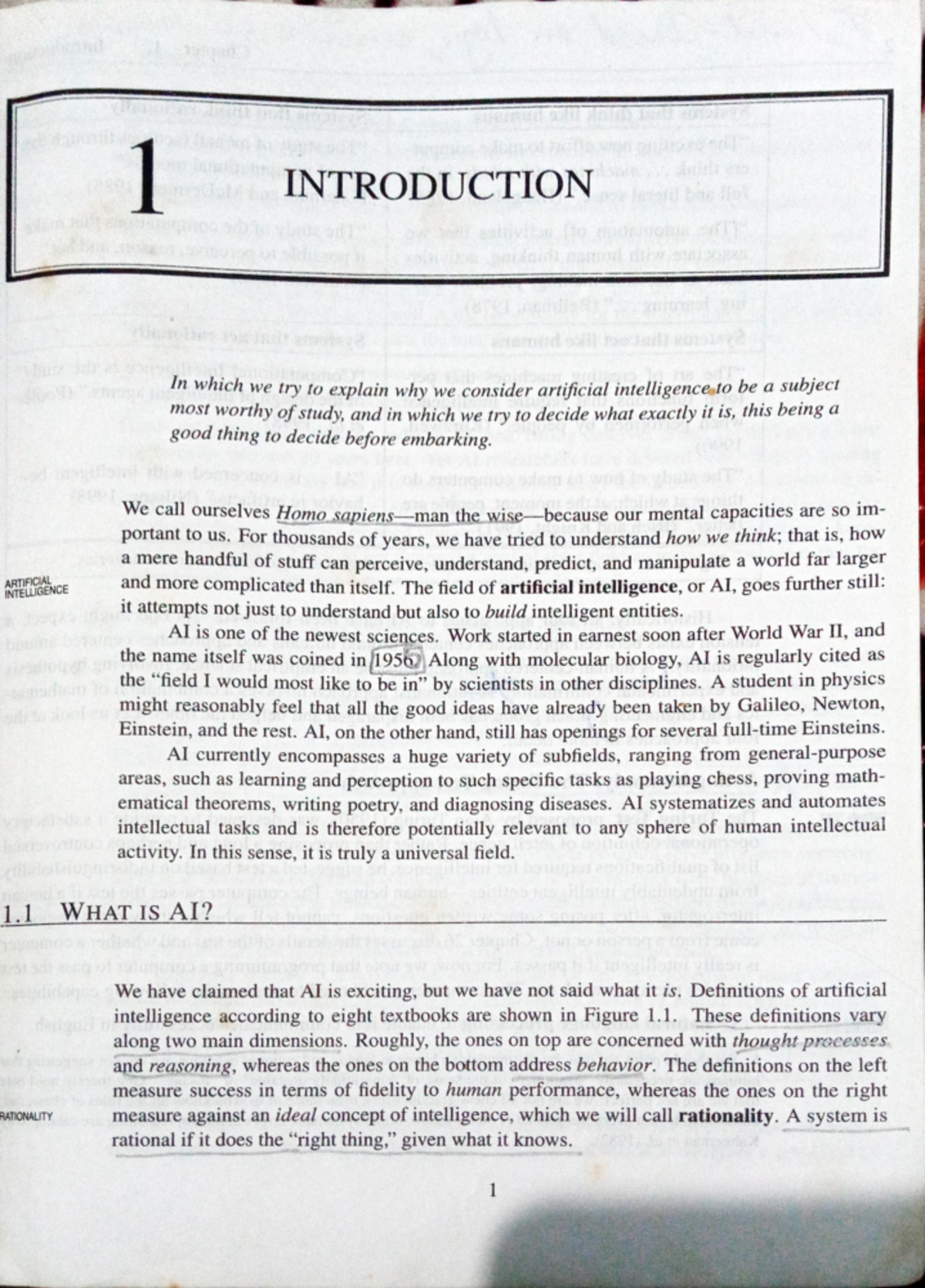 Unit1 AI - Notes for AI - 1 INTRODUCTION In which we try to explain why ...