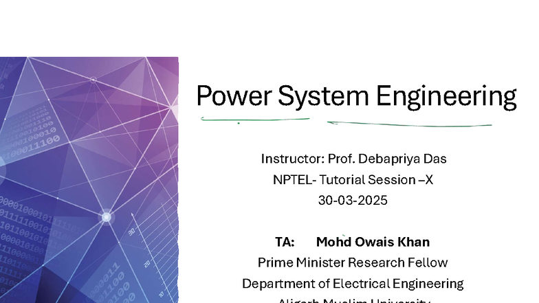 WEEK 10 - POWER SYSTEM NOTES - Power System Engineering - Power System ...