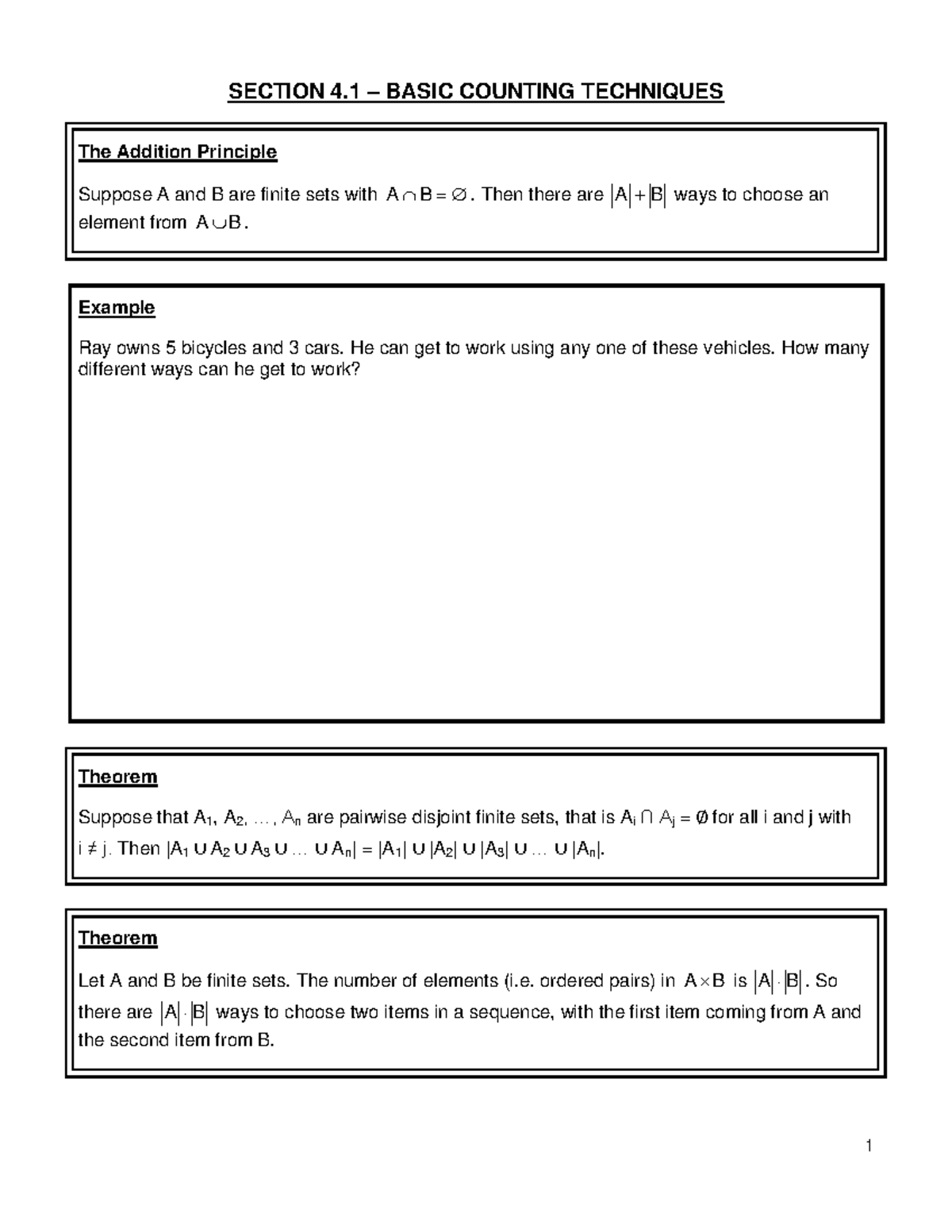 Section 4.1 - Basic Counting Techniques Overview and Applications - Studocu