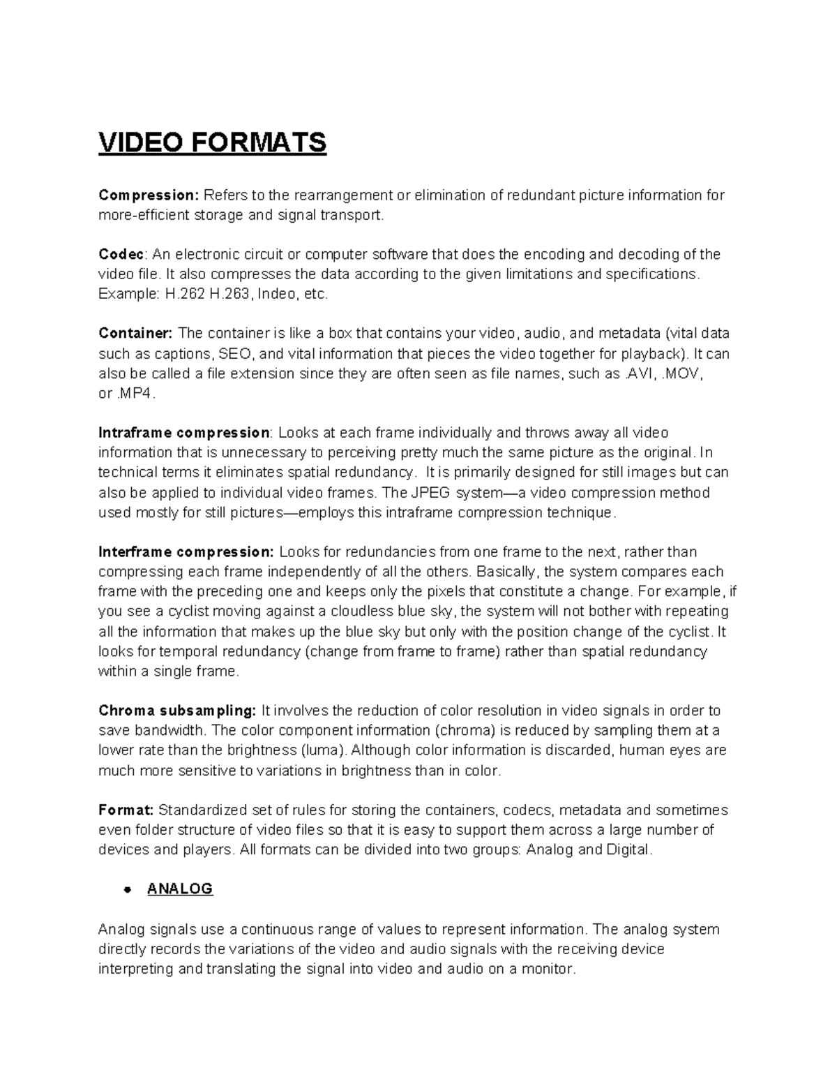 570081841 Video Editing: Understanding Video Formats and Compression ...