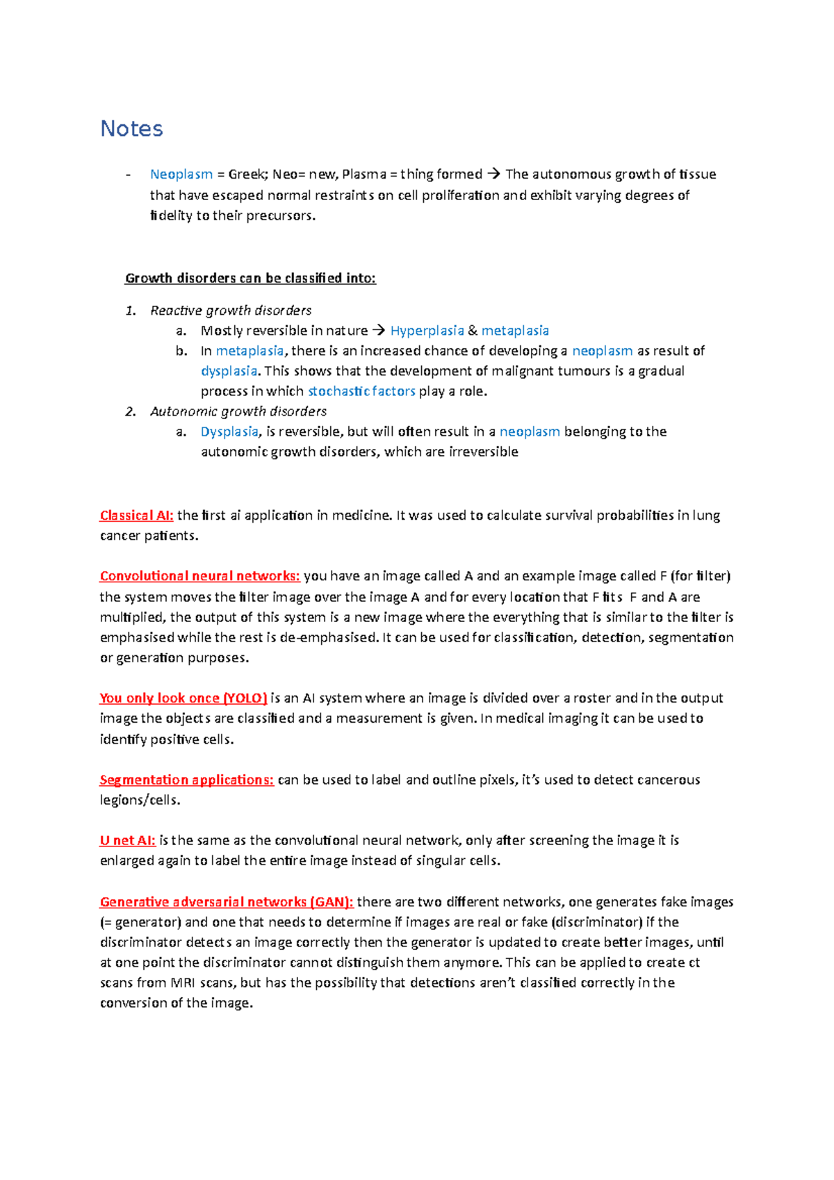 Pathology Notes: Growth Disorders and AI Applications in Medicine ...