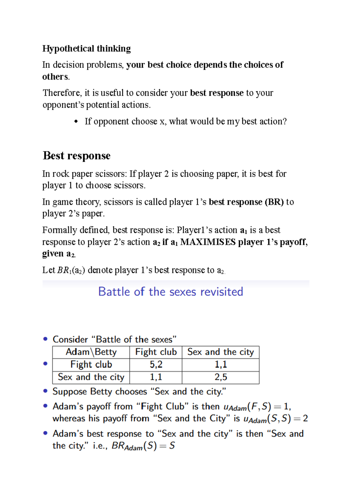 25.02 Lecture - Best Response, Dominance & Iterative Elimination in ...