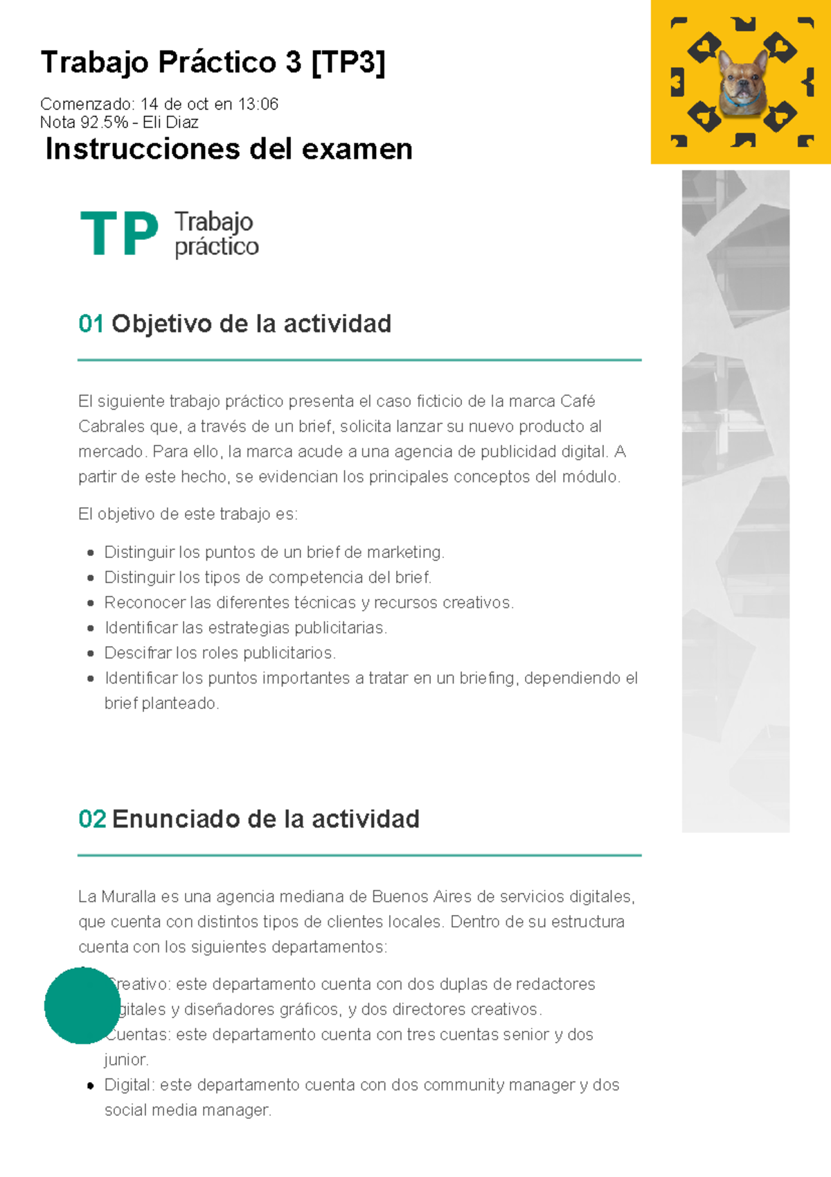 Trabajo Práctico 3 [TP3] - Análisis de Brief y Estrategias ...