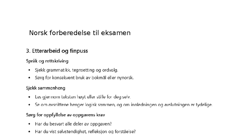 Norsk forberedelse til eksamen 3: Språk og rettskriving Notater - Studocu