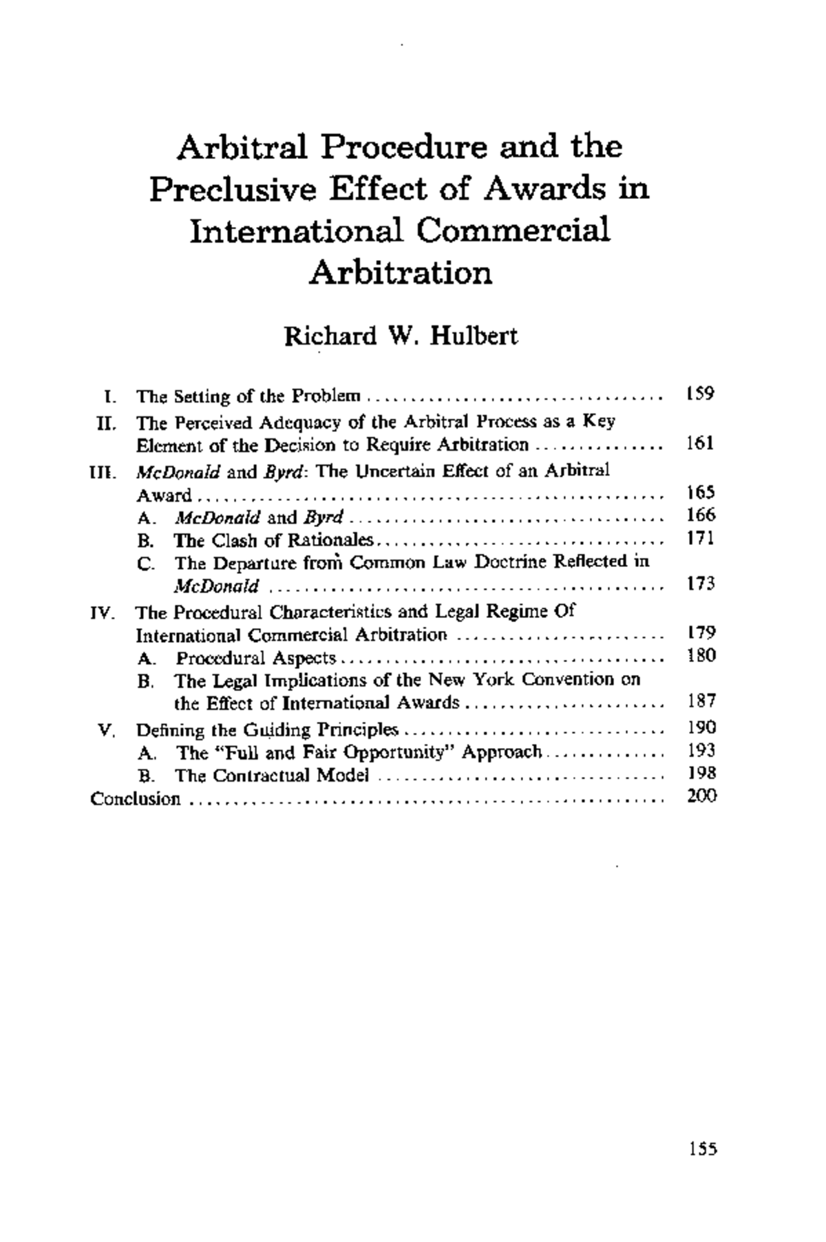 International Commercial Arbitration: Arbitral Procedure & Award ...