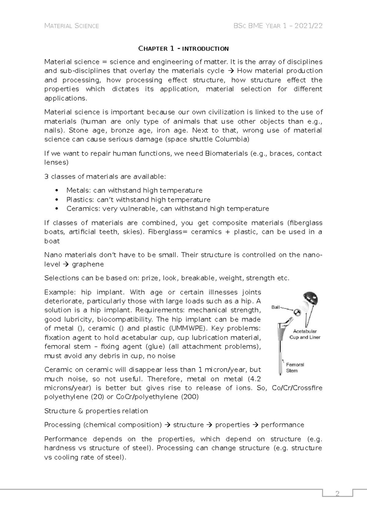 Material Science (MAT101): Key Concepts & Chapter Summaries - Studeersnel