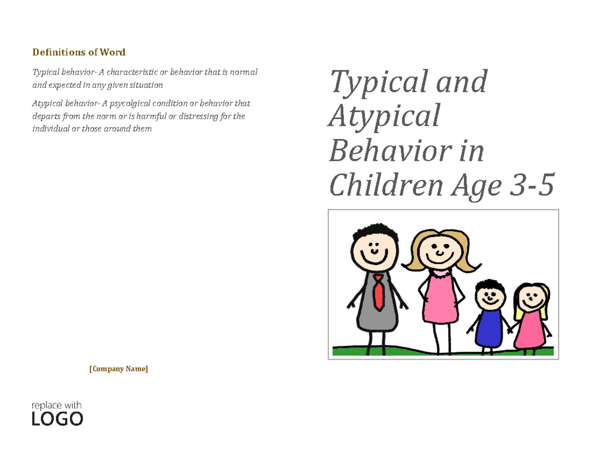 ECE 220 Week 2 Brochure Meghan - Definitions of Word Typical behavior ...