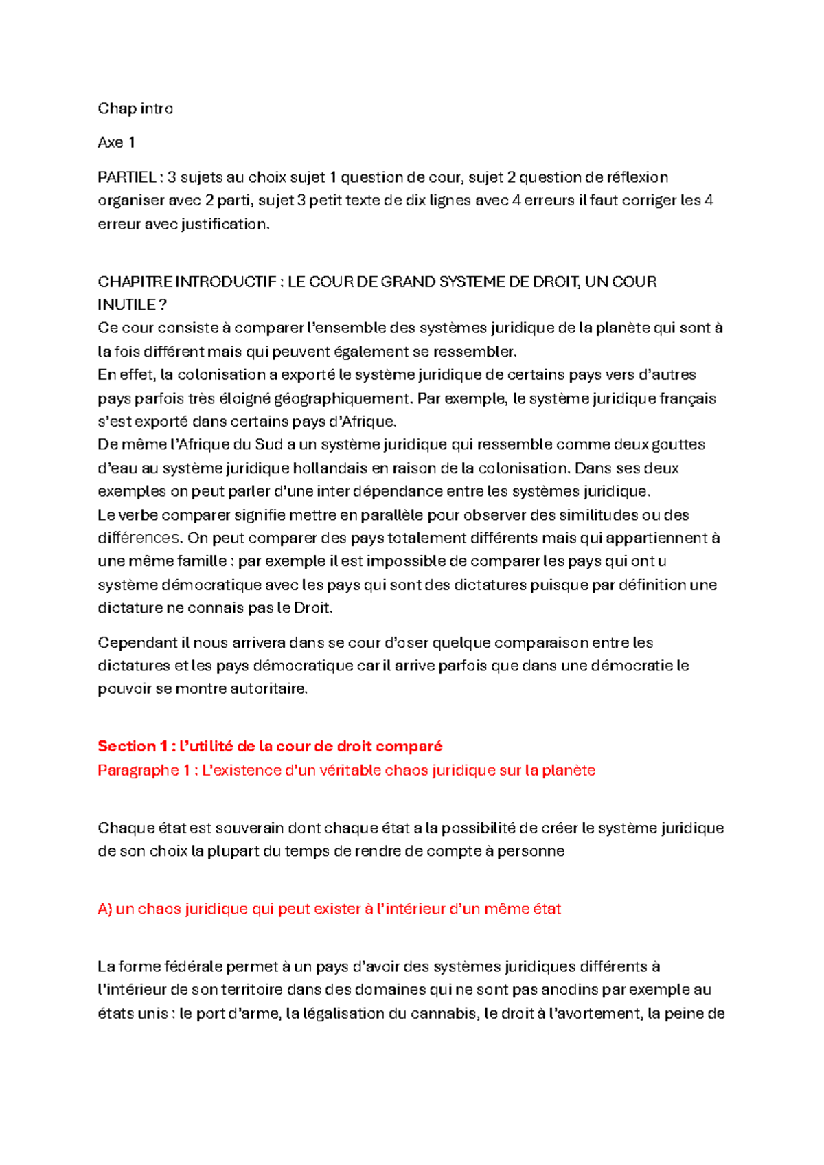 Chapitre Introductif : Cours de Grands Systèmes de Droit (DROIT 101 ...