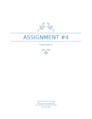 Design Pattern(Assignment 01) - ASSIGNMENT # 01 Design Pattern MUHAMMAD ...