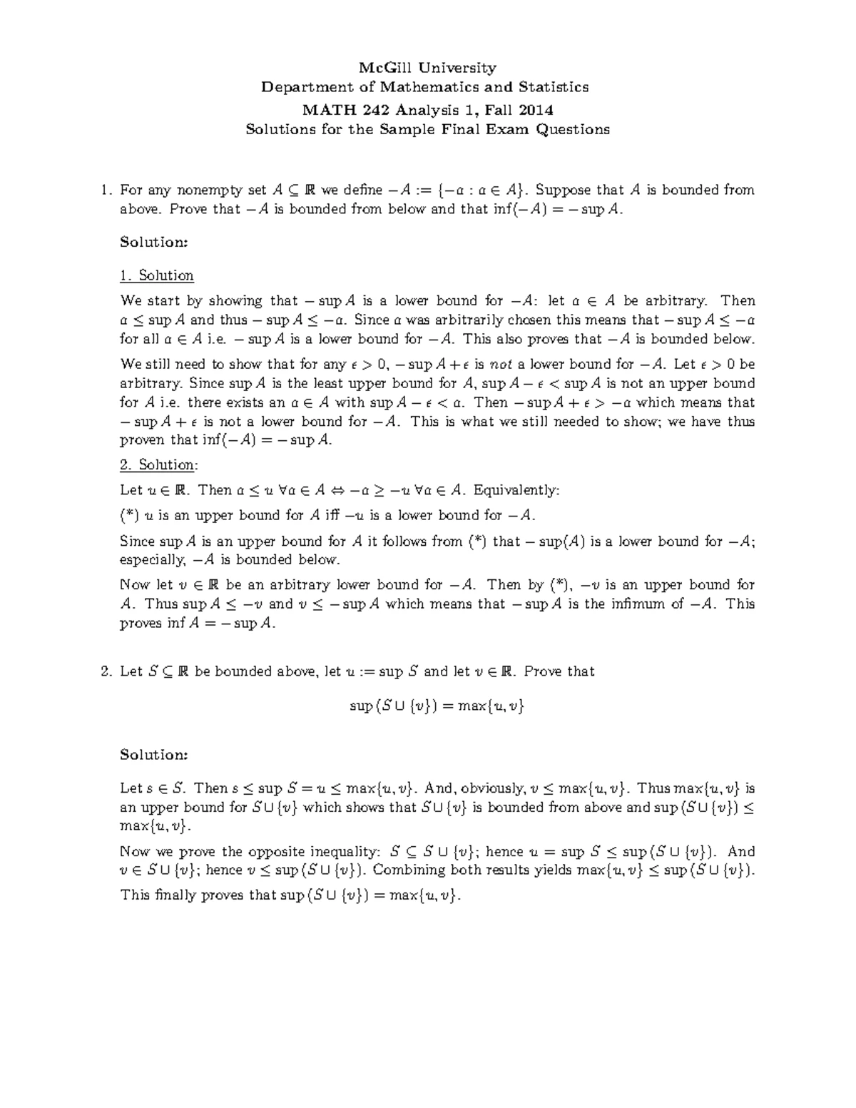 Math 242 chapter 2 main concept and exercise - Chapter 2 Sequences and ...
