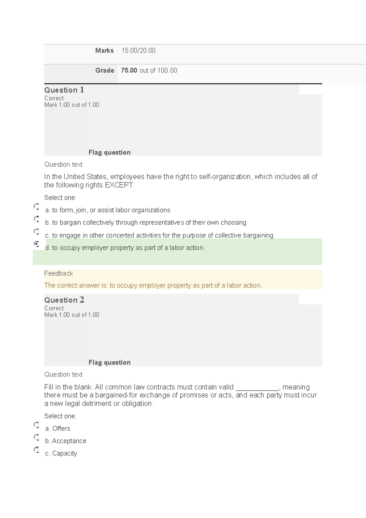 Quiz Review: Business Law and Ethics Graded Quiz Unit 6 - Bus 3305 ...