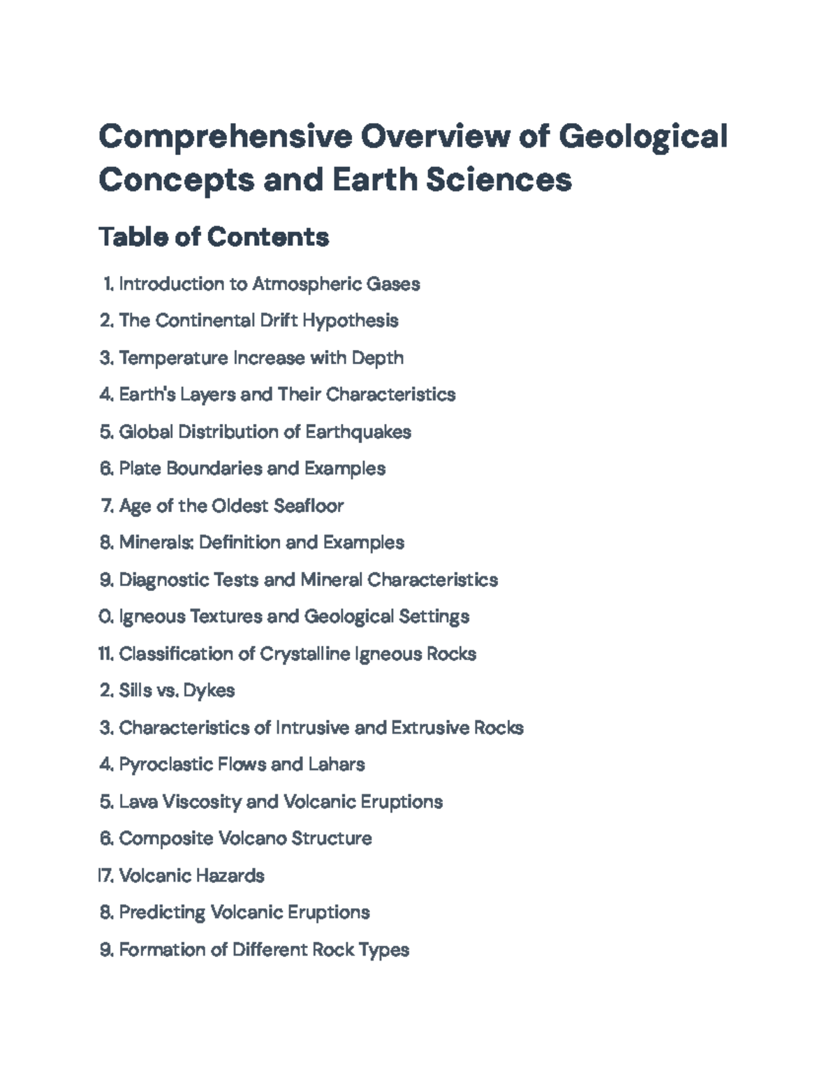 Comprehensive Lecture Notes on Geological Concepts and Earth Sciences ...