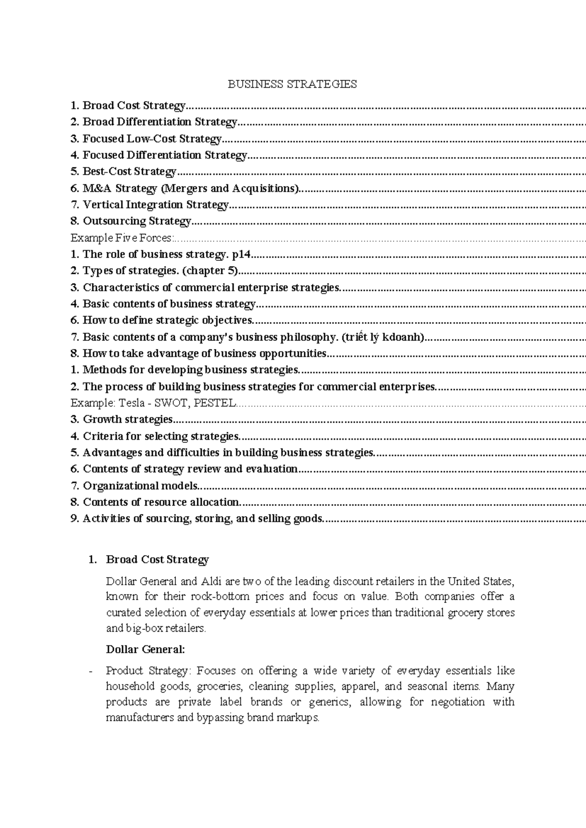 Business Strategy - Prep Final Exam Notes (BUS 101) - Studocu