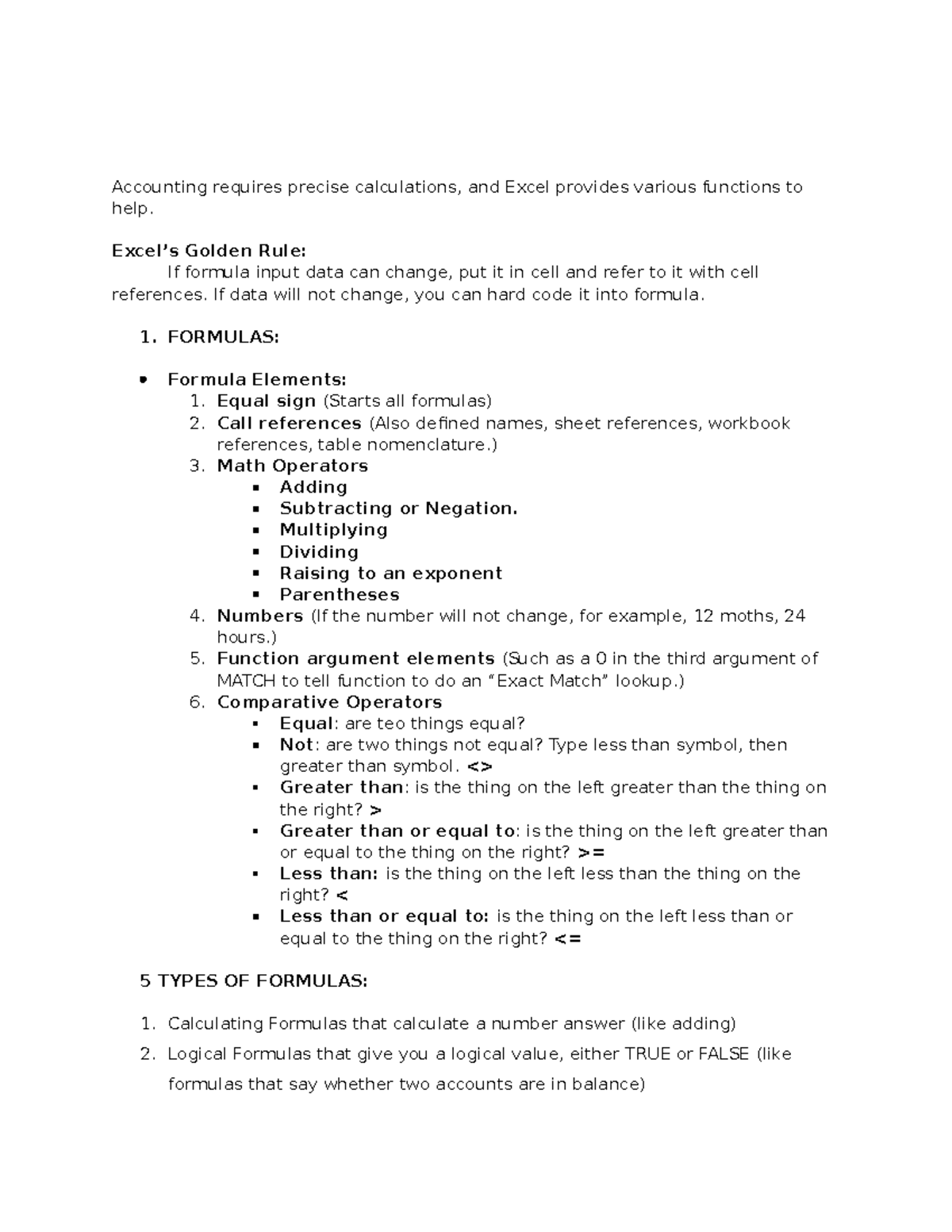 Cis auditing understanding excel formulas and their applications studocu