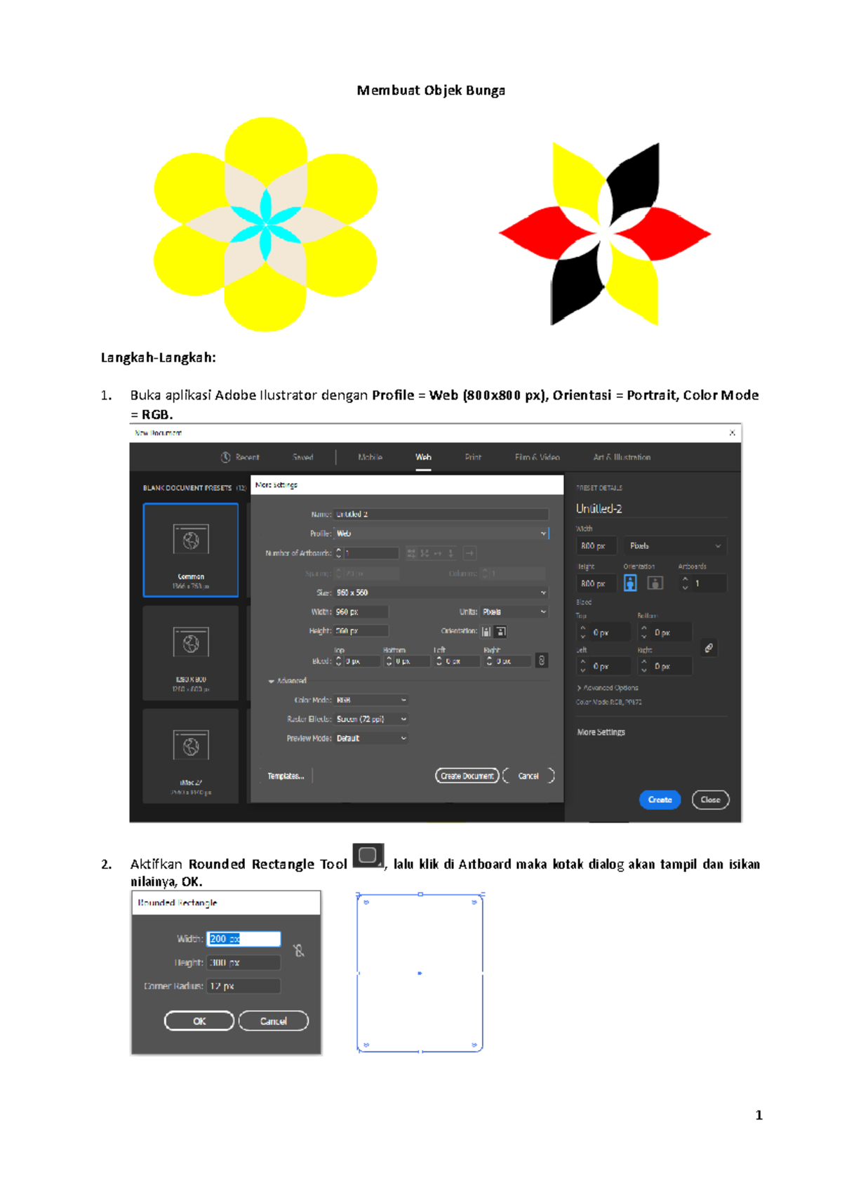 Latihan 10: Panduan Membuat Objek Bunga di Adobe Illustrator - Studocu