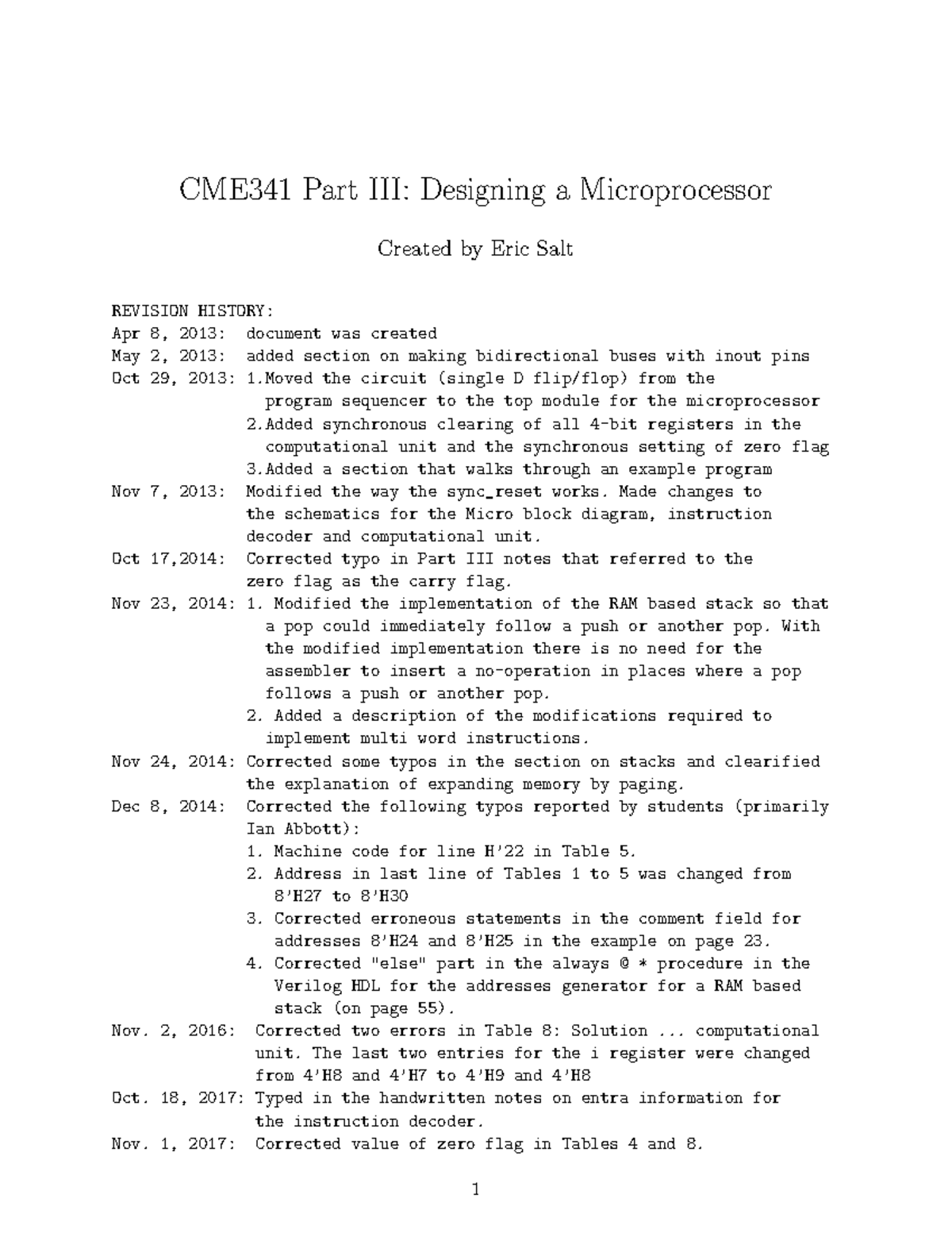 CME341 Final Exam Notes: Designing a Microprocessor Part III - Studocu