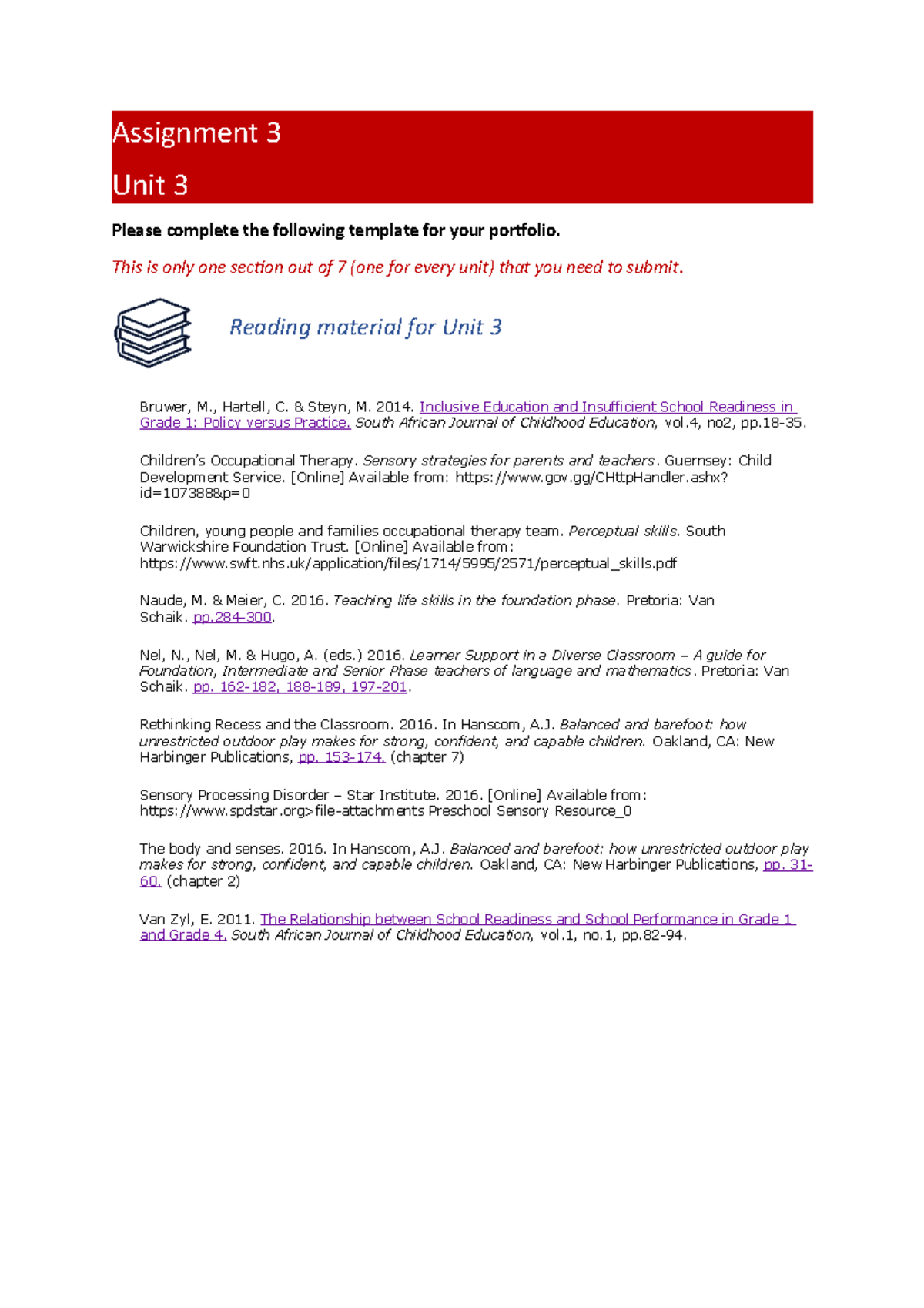 Unit 3 Portfolio Template for LSG 710 Assignment 3 - Studocu