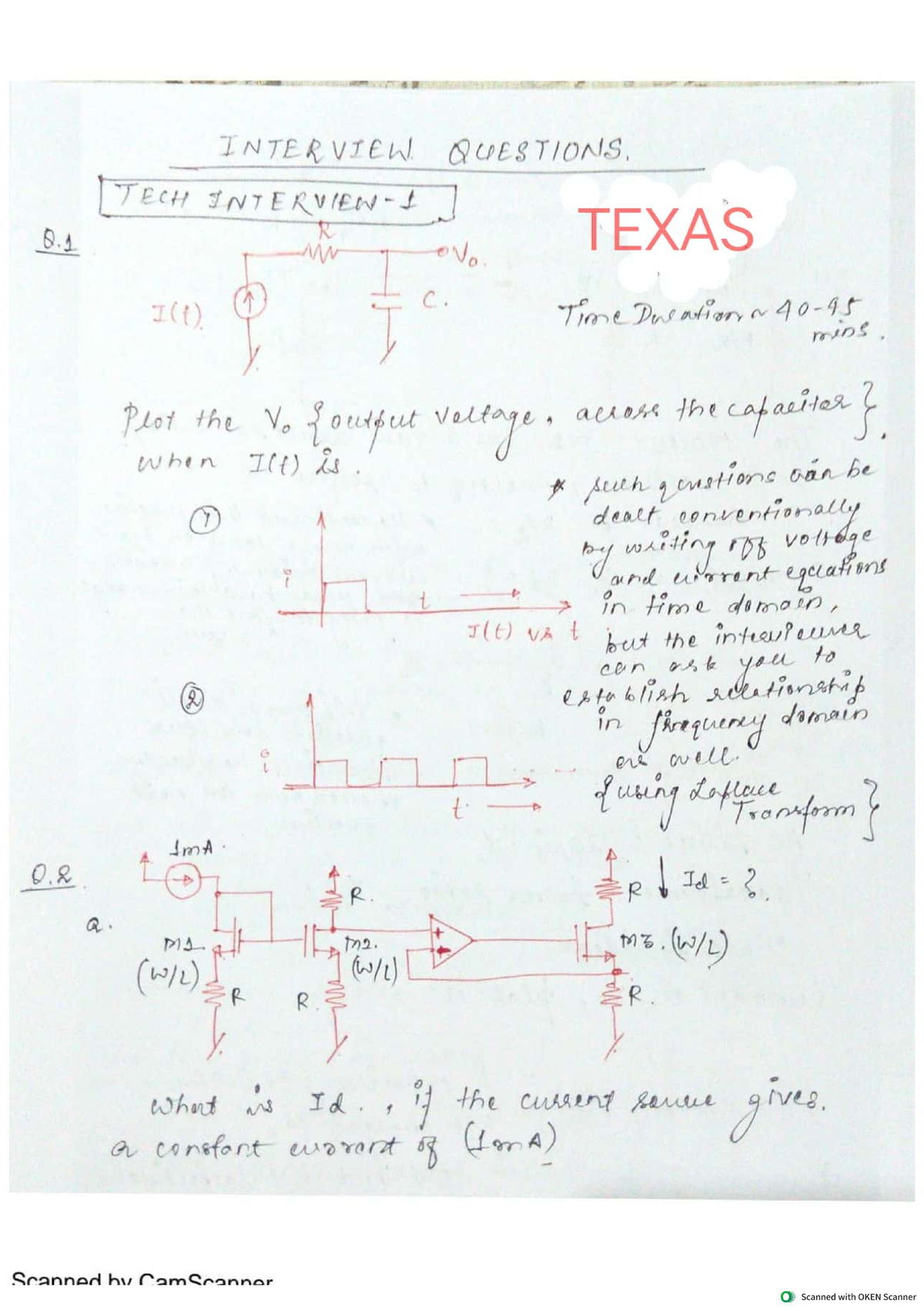 TECH Q.1 INTERVIEW QUESTIONS: Analyzing Voltage and Current in Circuits ...