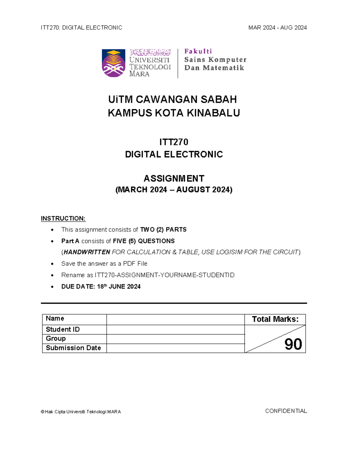 Itt270 individual assignment - UiTM CAWANGAN SABAH KAMPUS KOTA KINABALU ...