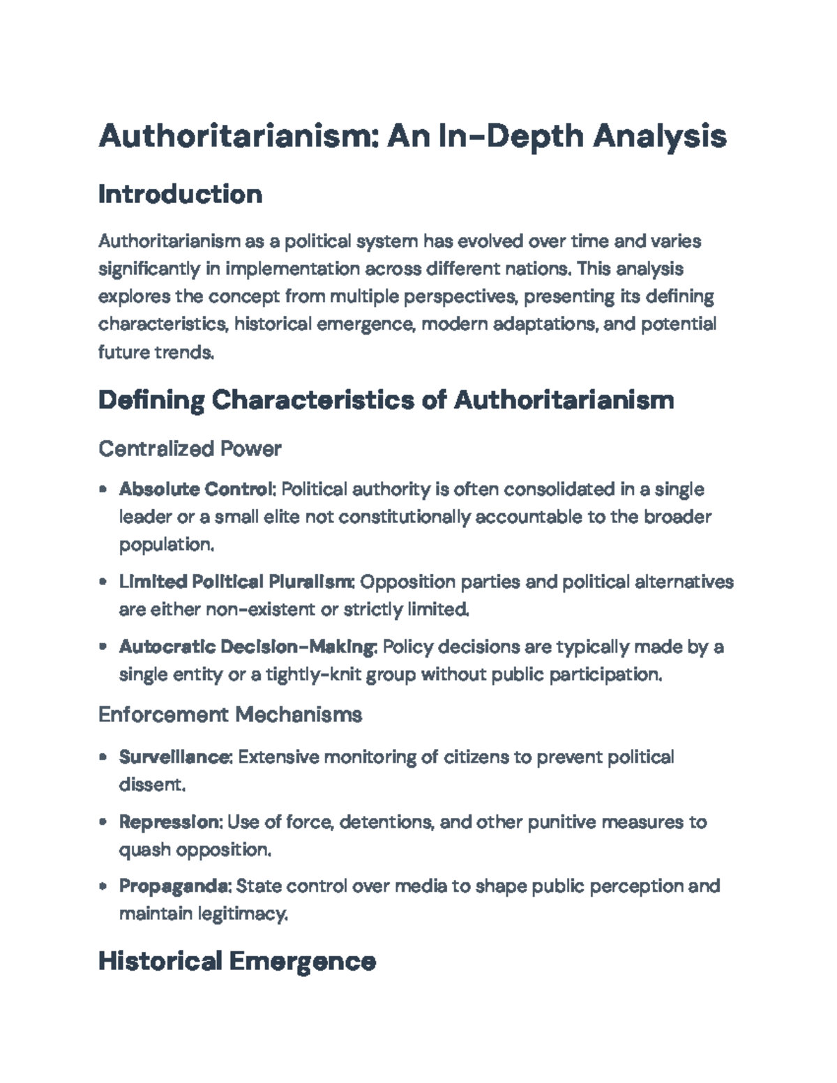 Analyzing Authoritarianism: Characteristics, Adaptations, and Trends ...