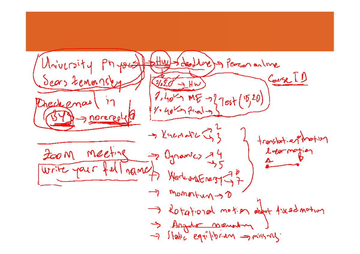 Physics 10e: Motion in One Dimension - Lecture Notes - Studocu