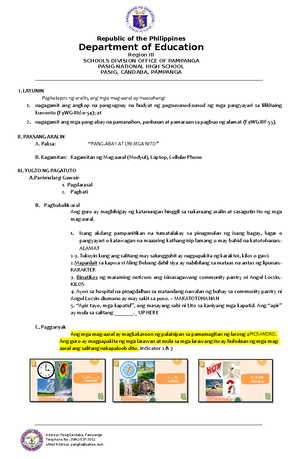 English MELC WITH CODE - none - Grade Level: Grade 1 GRADE LEVEL ...
