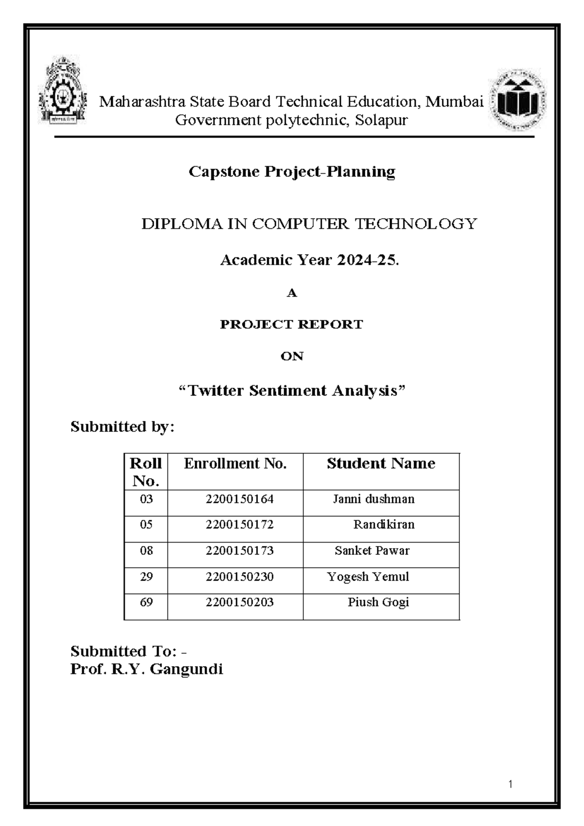 Capstone Project Report on Sentiment Analysis - Diploma in Computer ...